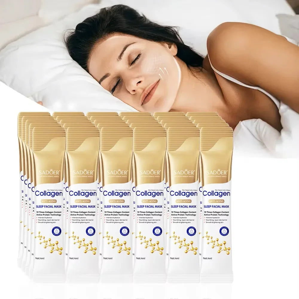 30pcs SADOER Collagen Sleeping Facial Masks Face skincare Moisturizing Brightening Firming Hydrating Face Mask Facial Skin Care