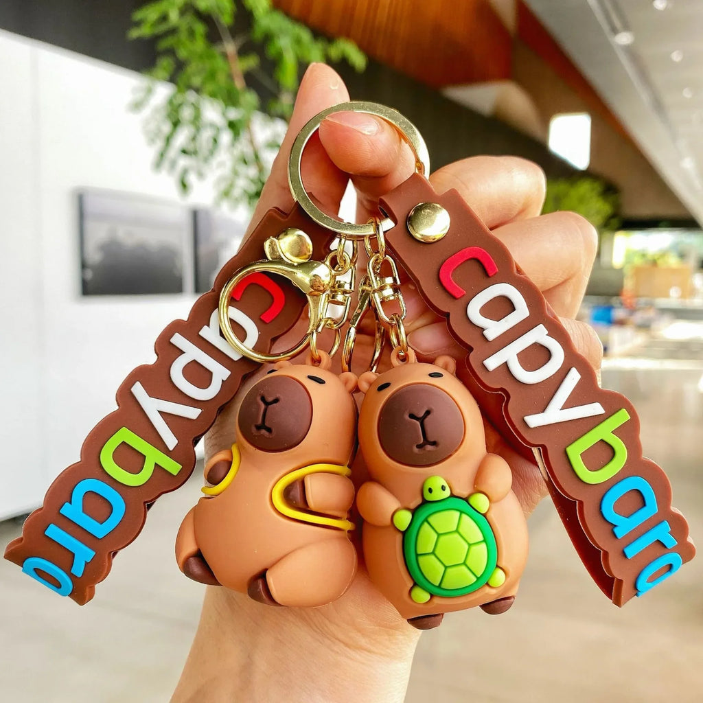 Creative Cute Capybara Keychains For Car Keychain Anime Cartoon Capibala Women Doll Charm Holiday Gifts