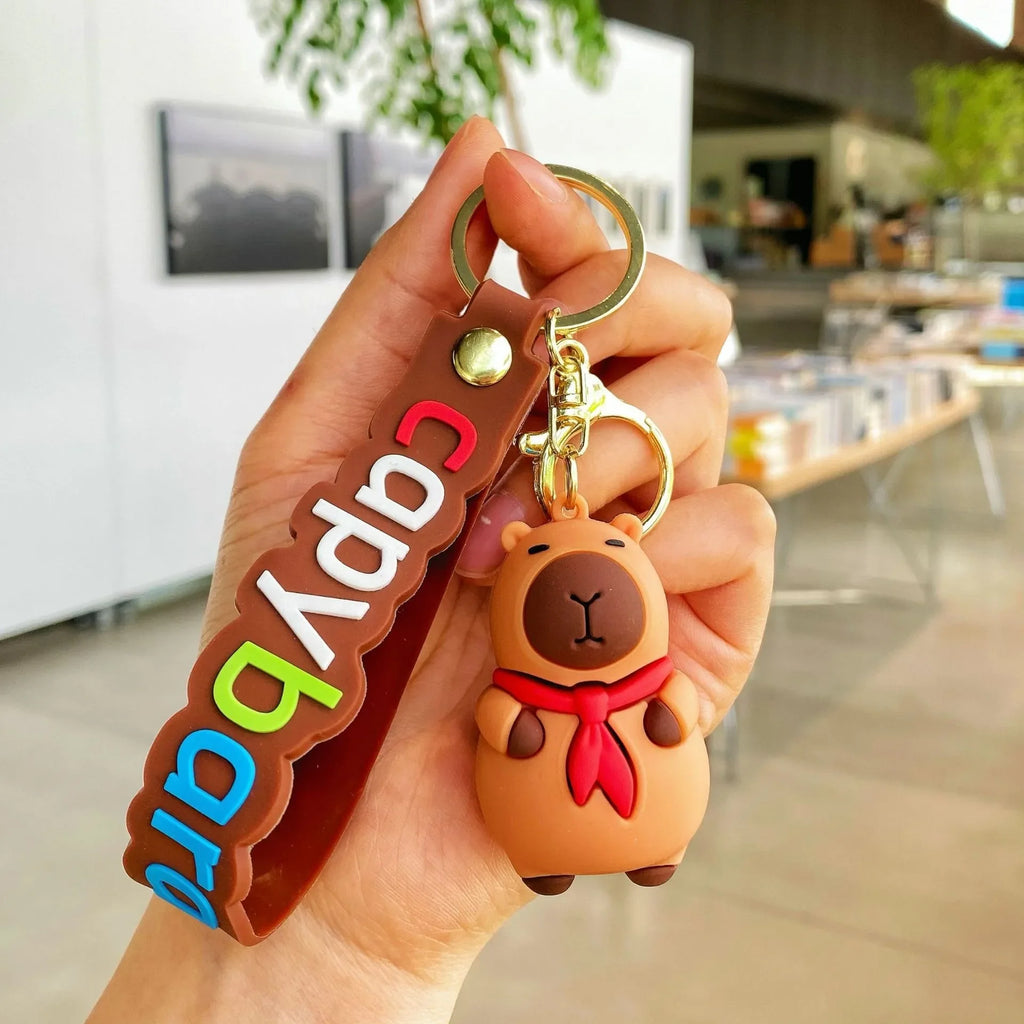 Creative Cute Capybara Keychains For Car Keychain Anime Cartoon Capibala Women Doll Charm Holiday Gifts