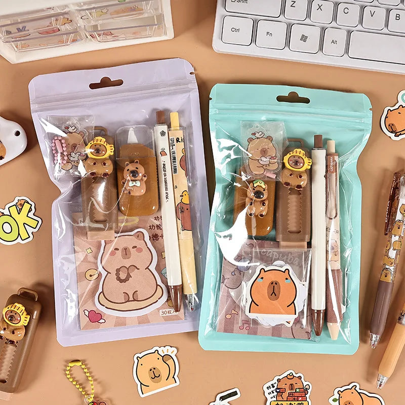 Cartoon Animal Stationery Cartoon Kapibara Stationery Set Cute Stationery Set Functional For Offices Back To School Students