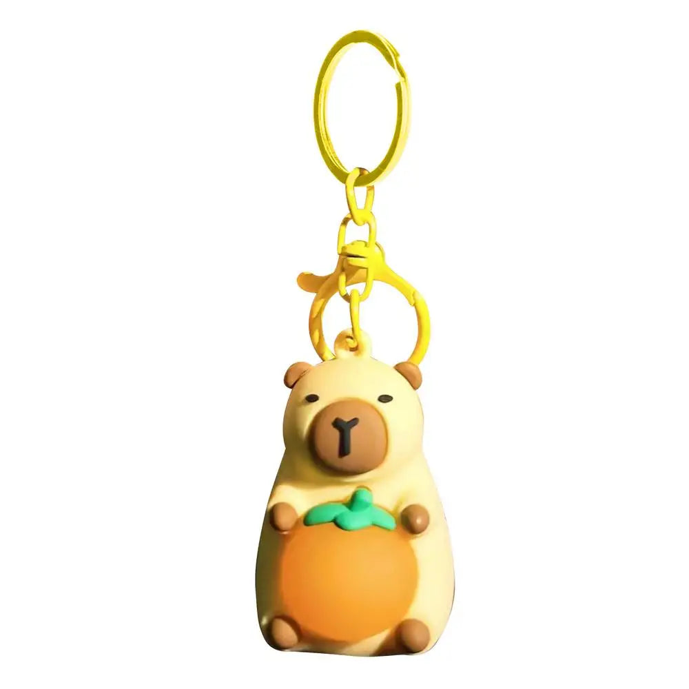 Creative Capybara Keychain With Lighted Cute Luminous Capibara Anime Lighting Keyring Mini Doll Capybara Keyring Accessories