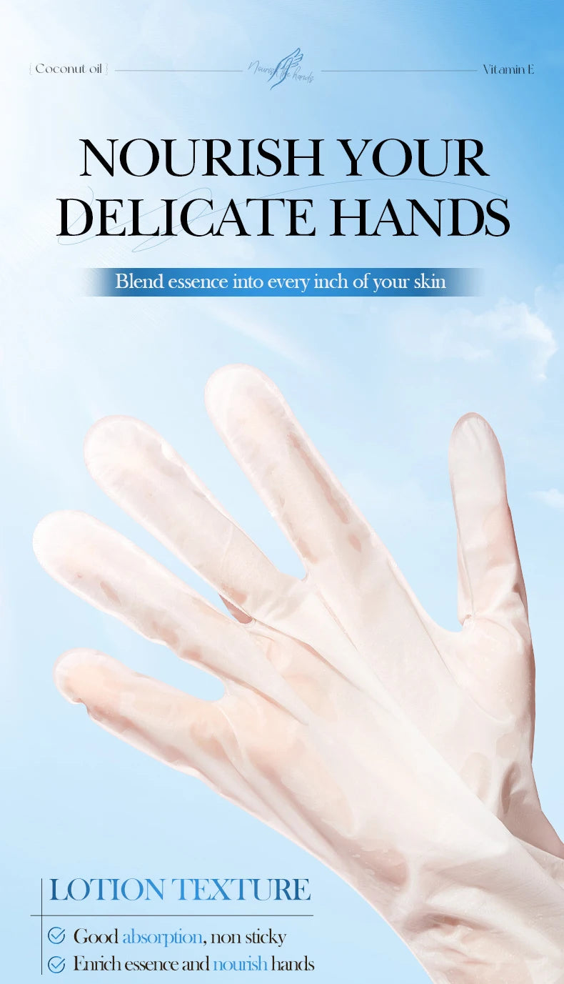 SADOER Coconut Moisturizing Hand Mask Whitening Nourishing Anti-aging Hydrating Hand Gloves for Hands Skin Care Products