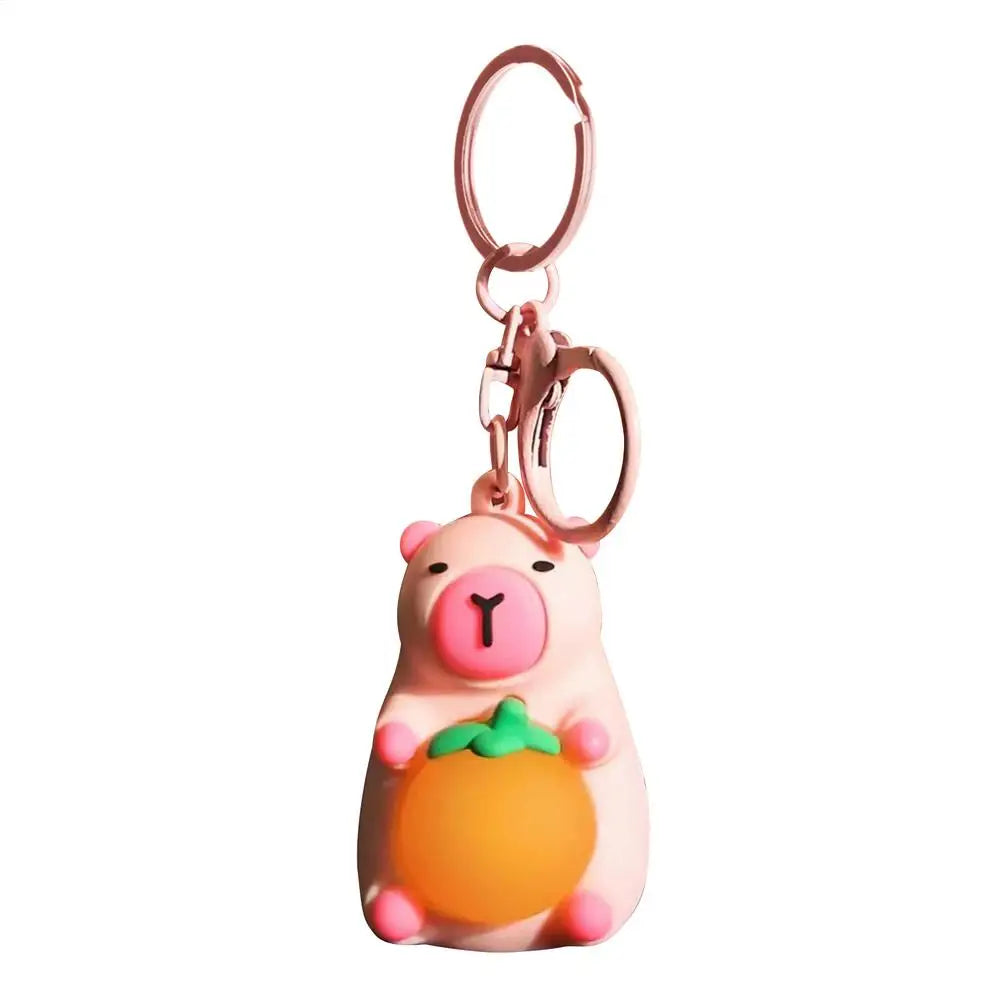Creative Capybara Keychain With Lighted Cute Luminous Capibara Anime Lighting Keyring Mini Doll Capybara Keyring Accessories