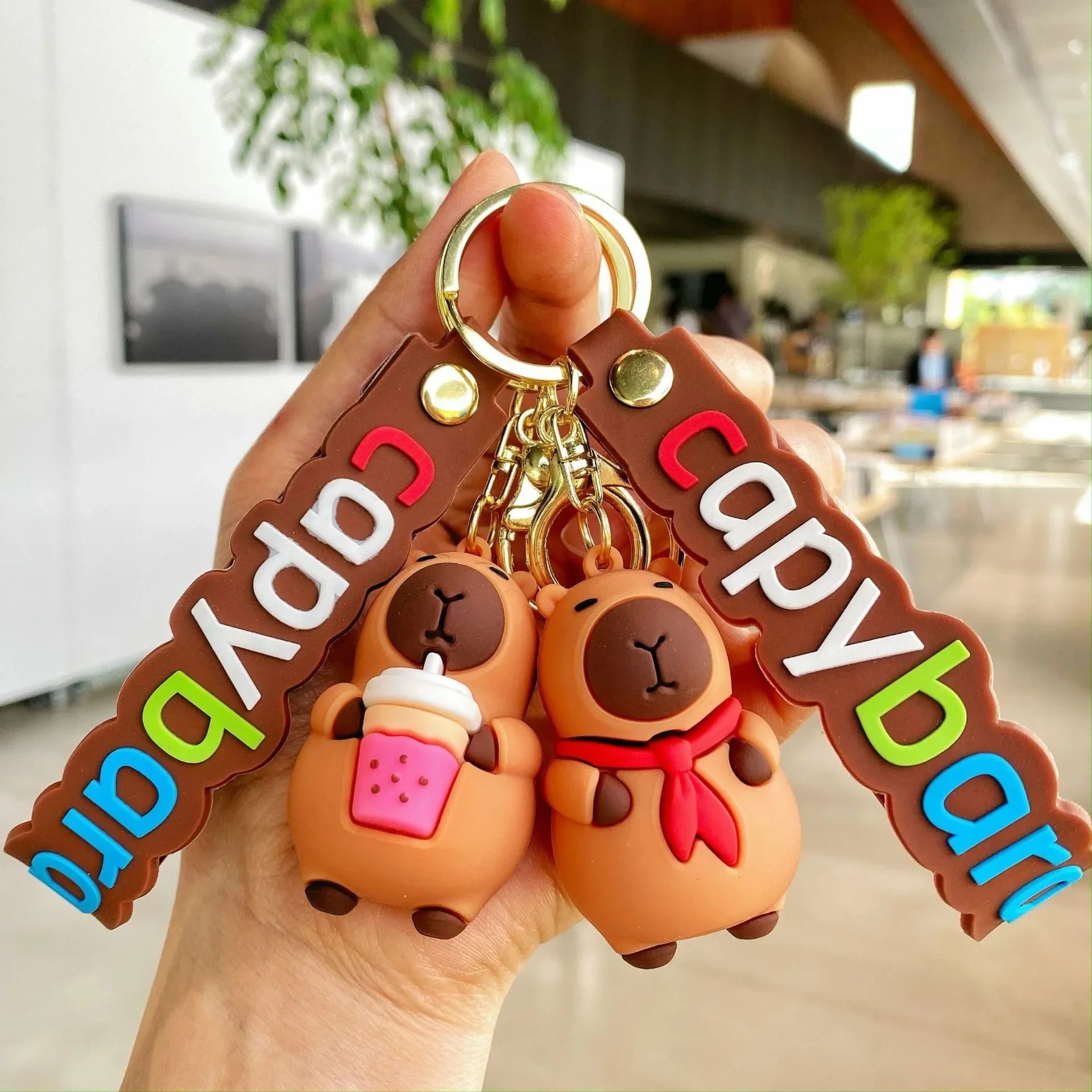 Creative Cute Capybara Keychains For Car Keychain Anime Cartoon Capibala Women Doll Charm Holiday Gifts