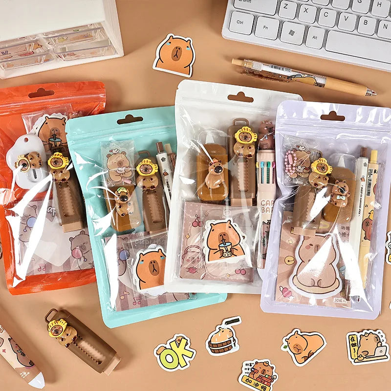 Cartoon Animal Stationery Cartoon Kapibara Stationery Set Cute Stationery Set Functional For Offices Back To School Students