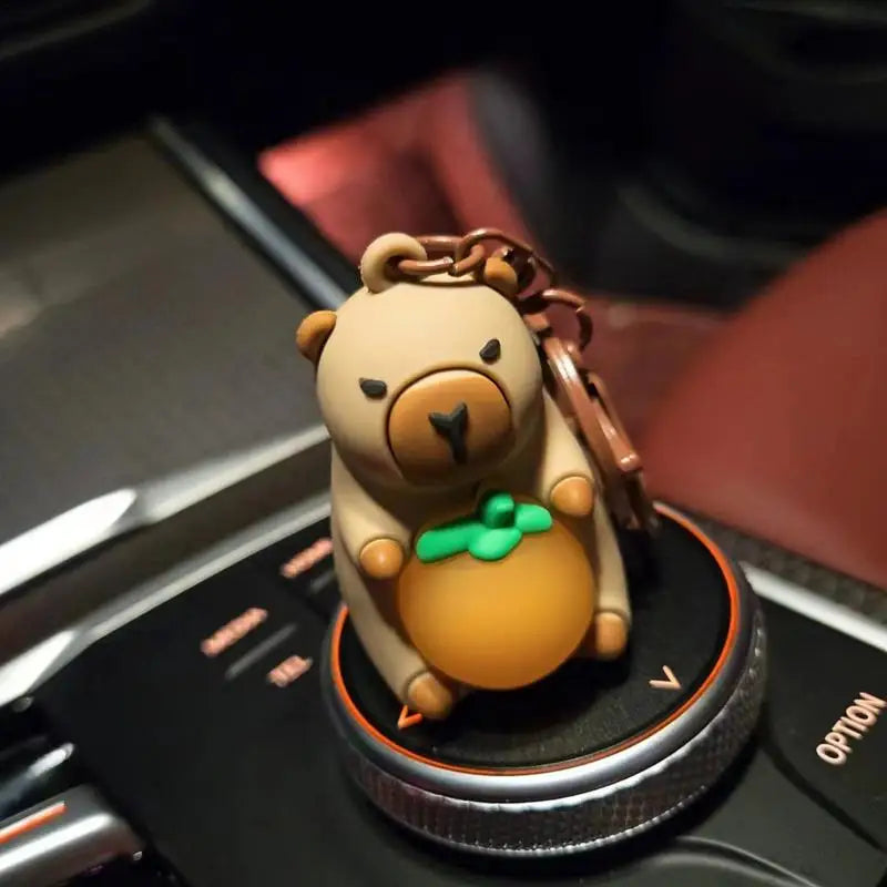 Creative Capybara Keychain With Lighted Cute Luminous Capibara Anime Lighting Keyring Mini Doll Capybara Keyring Accessories