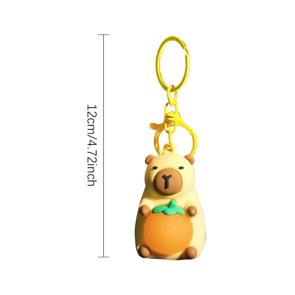 Creative Capybara Keychain With Lighted Cute Luminous Capibara Anime Lighting Keyring Mini Doll Capybara Keyring Accessories