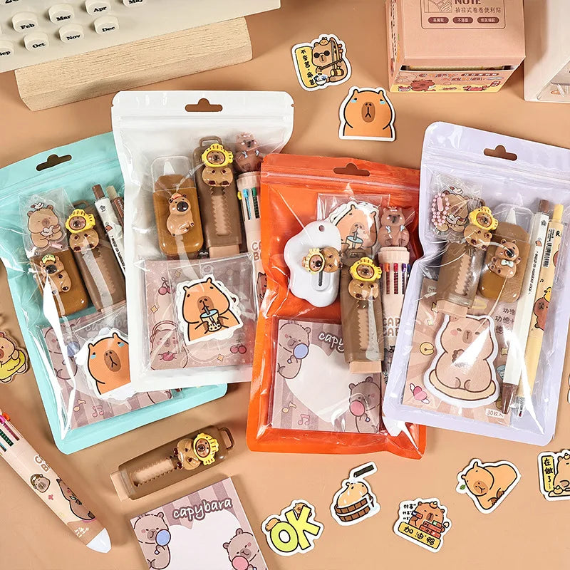 Cartoon Animal Stationery Cartoon Kapibara Stationery Set Cute Stationery Set Functional For Offices Back To School Students