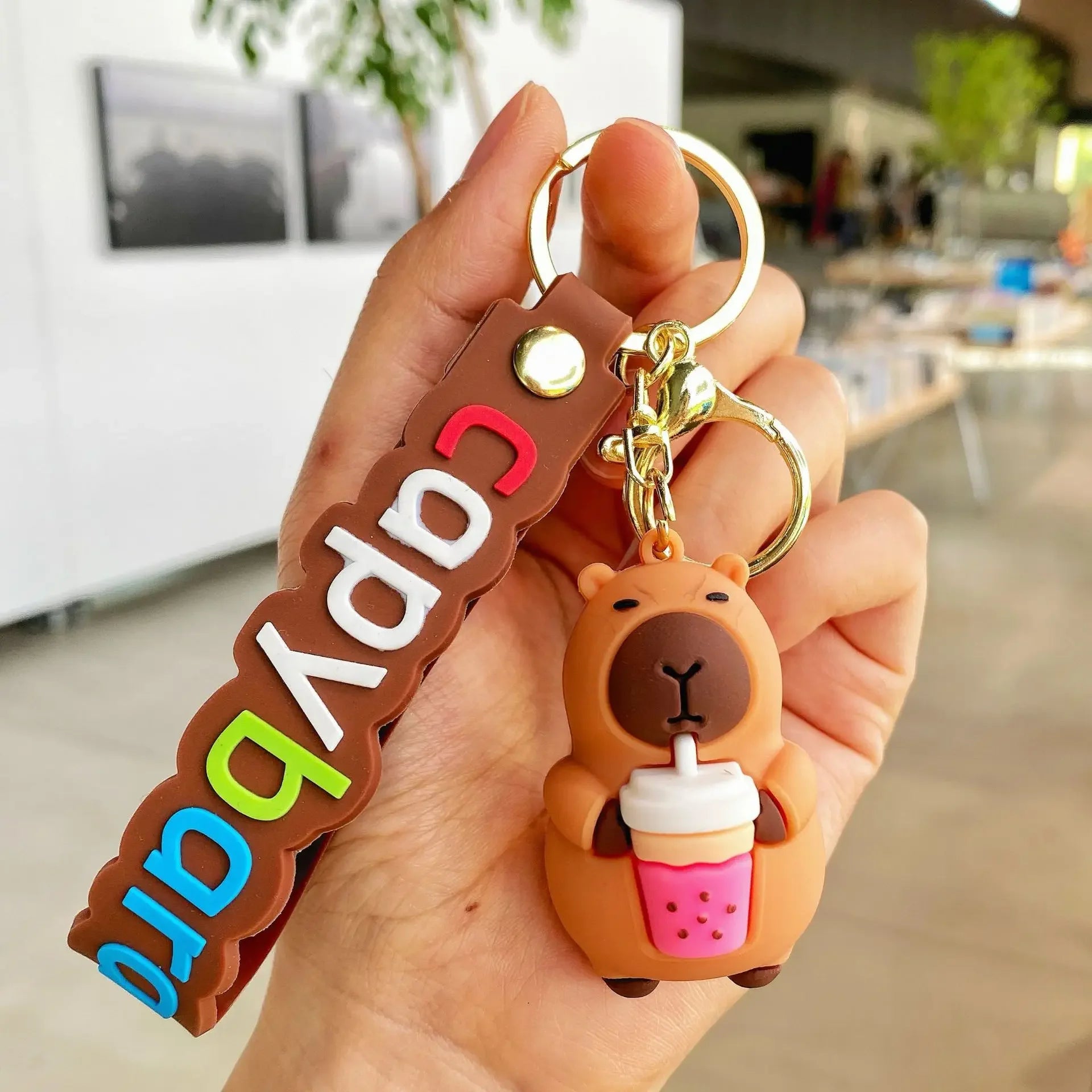 Creative Cute Capybara Keychains For Car Keychain Anime Cartoon Capibala Women Doll Charm Holiday Gifts
