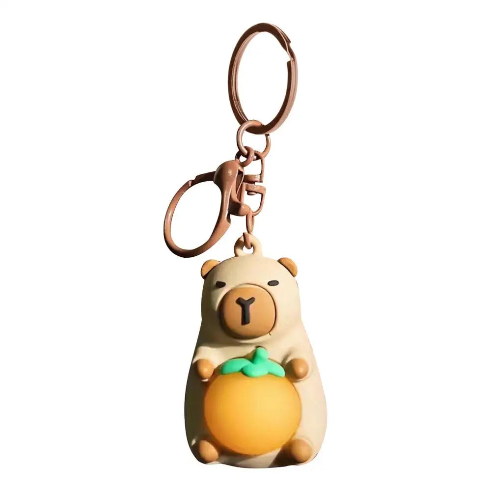 Creative Capybara Keychain With Lighted Cute Luminous Capibara Anime Lighting Keyring Mini Doll Capybara Keyring Accessories